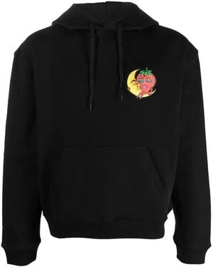 Sky High Farm Chest Graphic-Print Detail Hoodie - Black