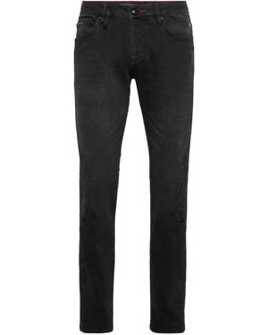 Philipp Plein Embroidered Jeans - Black