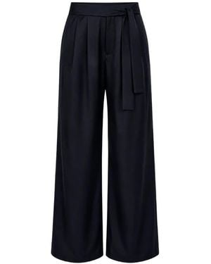 Dusan Belted Wide-Leg Trousers - Blue