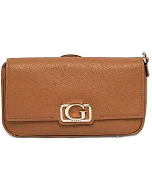 Guess Sac À Bandoulière À Plaque Logo - Marron