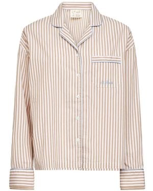 MC2 Saint Barth Striped-Pattern Piping-Detailing Shirt - White