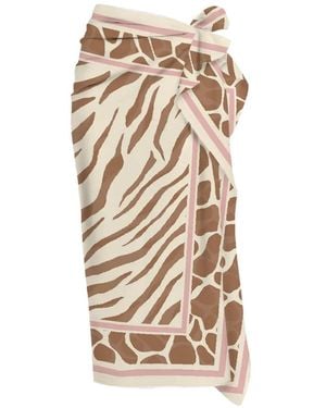 MC2 Saint Barth Thaiti Animal-Print Sarong - Natural