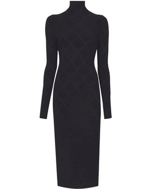 Proenza Schouler Pointelle Diamonds ハイネック ドレス - ブルー