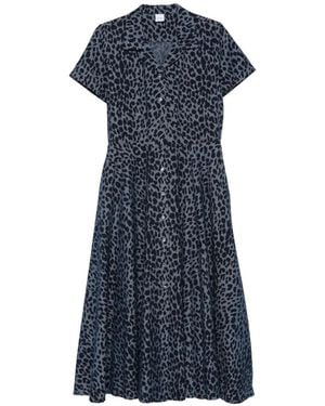 Aspesi Animal-Print Midi Dress - Blue
