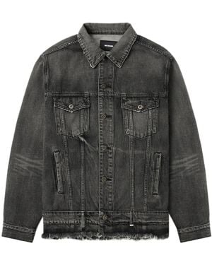 we11done Belted Denim Jacket - Grey