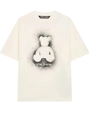 Palm Angels Spray Bear Graphic T-Shirt - White