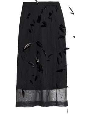 Jil Sander Feather-Embellished Midi Skirt - Black