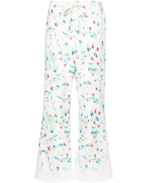 Marni Floral-Print Cotton Track Pants - Blue