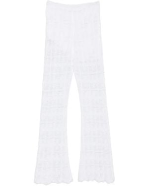Liviana Conti Crochet-Knit Flared Trousers - White