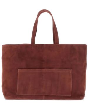 AUTENTICA 504 Suede Tote Bag - Red
