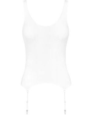 Maison Close La Femme Amazone Suspenders-Detail Tank Top - White