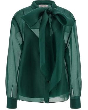 Carolina Herrera Organza Blouse - Green