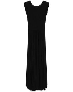 Pink Maxi-Jurk Met Ruches - Zwart