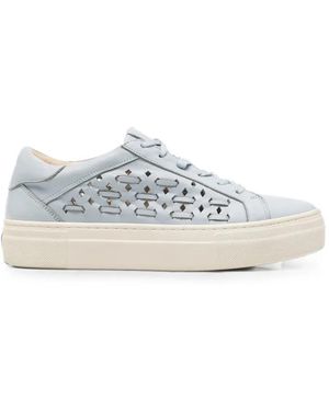SERGIO MORETTI FIRENZE Cut-Out Leather Trainers - White