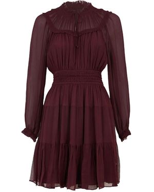 Ulla Johnson Ava Silk Mini Dress - Purple