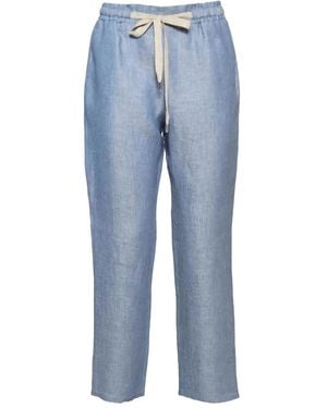 Barba Napoli Drawstring-Waist Trousers - Blue