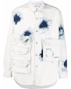 Marcelo Burlon Multi-pocket Denim Shirt - Blue
