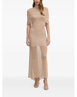 SIMONA CORSELLINI Open-Back Mesh-Knit Maxi Dress - Natural