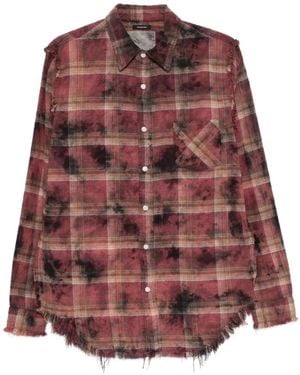 R13 Long-Sleeve Plaid Shirt - Red