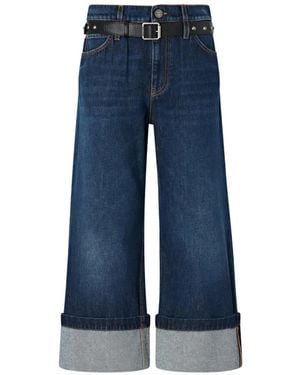 Pinko Belted Turn-Up Jeans - Blue
