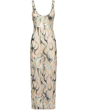 Philipp Plein Flame Midi Dress - Metallic