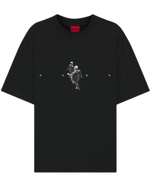 HUGO Graphic-Print T-Shirt - Black