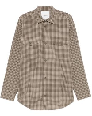 Nanushka Checked Flap-Pocket Shirt - Brown