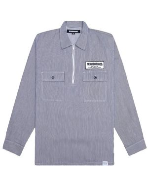 Neighborhood Pocket-Striped Polo Shirt - Purple