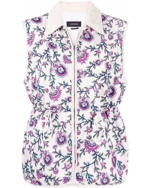 Isabel Marant Floral-Print Gilet - White