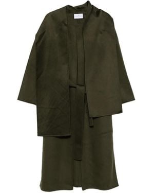 The Dynamis Studio Scarf-Detail Belted Coat - Green