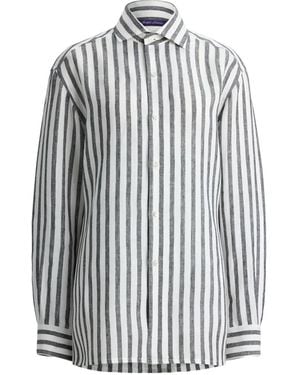 Ralph Lauren Capri Striped Linen Shirt - White