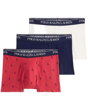 Polo Ralph Lauren Polo-Player Print Boxers (Pack Of Three) - Red