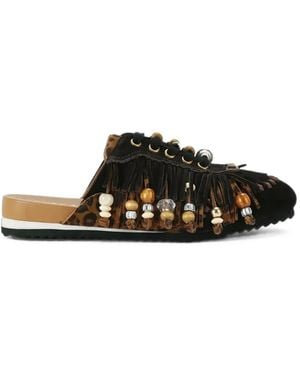 Kurt Geiger Islington P Fringe Mules - Black