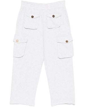 Elisabetta Franchi Raw-Cut Cargo Trousers - White