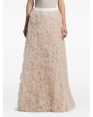 Peserico Ruffled Maxi Skirt - Natural
