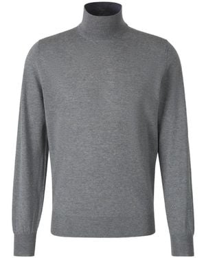 Canali Wool High-Neck Sweater - Gray