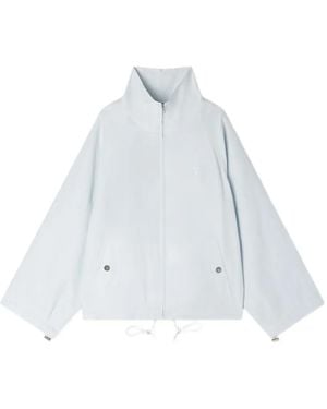Sandro Logo-Embroidery Funnel-Neck Jacket - White