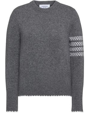Thom Browne Jersey Holiday Hector con cuello redondo - Gris