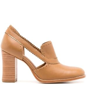 Sarah Chofakian 75Mm Georges Leather Pumps - Brown