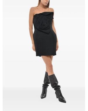 Magda Butrym Pleated Draped-Detail Mini Dress - Black