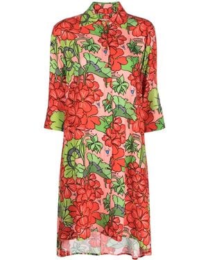 ALESSANDRO ENRIQUEZ Blousejurk Met Bloemenprint - Rood