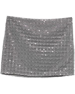 ROTATE BIRGER CHRISTENSEN Minijupe Brodée De Perles - Gris