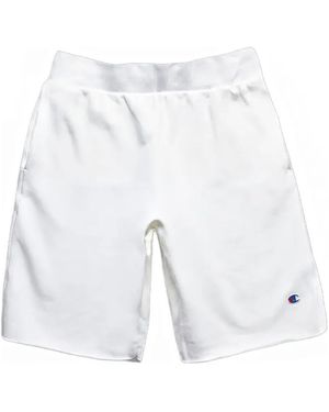 Champion Reverse Weave Logo-Detail Shorts - White