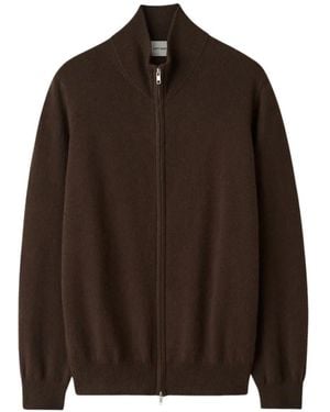 Soft Goat Zip-Up Cashmere Jumper - Brown