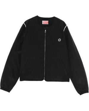 KENZO Bloke Flower 2.0 Zip Logo Jacket - Black
