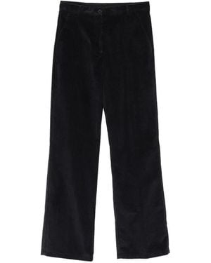 Semicouture Corduroy Wide-Leg Pants - Black