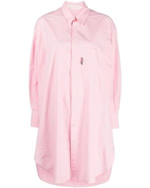 Palm Angels Cotton Shirt Dress - Pink