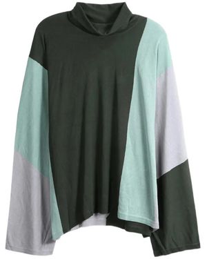 Kiko Kostadinov Colour-Block Funnel-Neck Jumper - Green