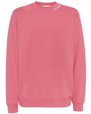 Laneus Crew-Neck Fleece Sweatshirt - Pink