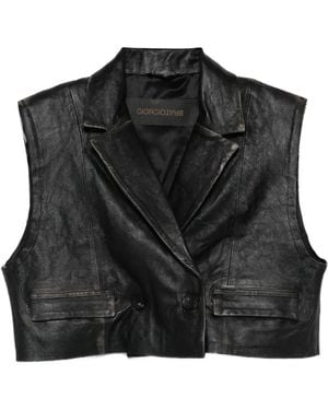 Giorgio Brato Lapel Pocket Gilet - Black